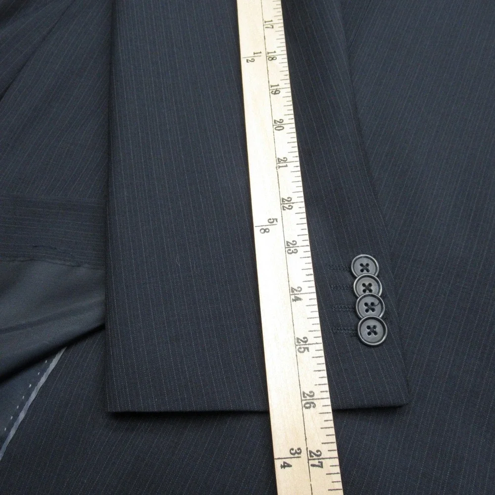 Banana Republic Wool Blazer Mens 44 Long Blue Pinstripe Classic Fit 2‎ Button